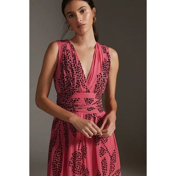NWT ANTHROPOLOGIE X VERB PALLAVI SINGHEE V-NECK OMBRE MAXI DRESS - Picture 3 of 4